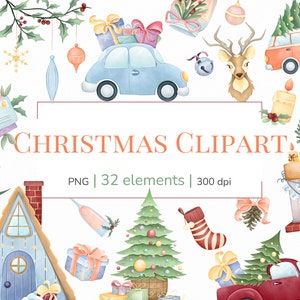 Weihnachtscliparts | Winter Clipart | Neujahr Clipart | Niedlicher Weihnachtsbaum ClipArt | Urlaub Clipart PNG | Weihnachtsausdrucke