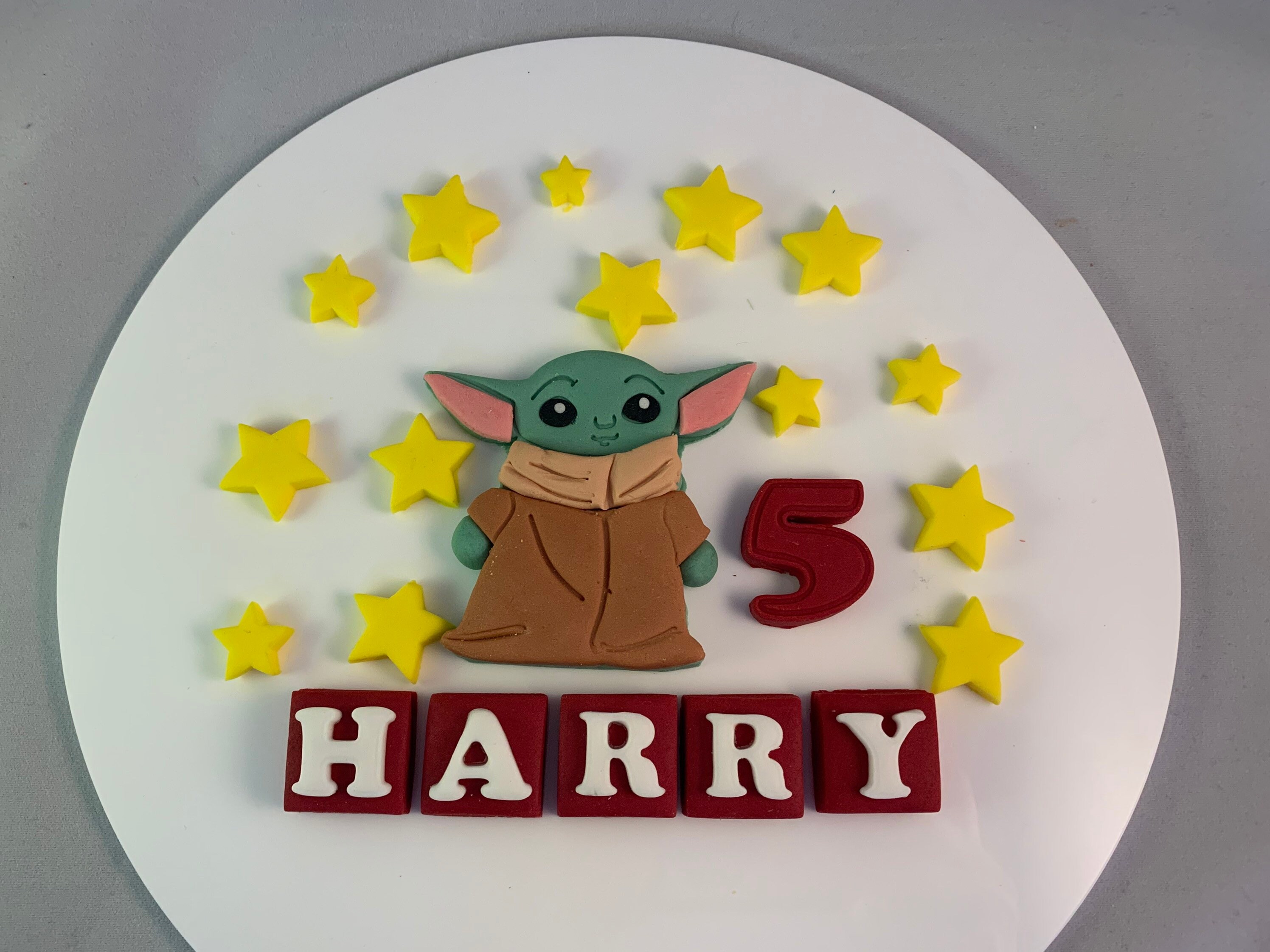 Eetbare Fondant Baby Yoda Cake Topper Etsy