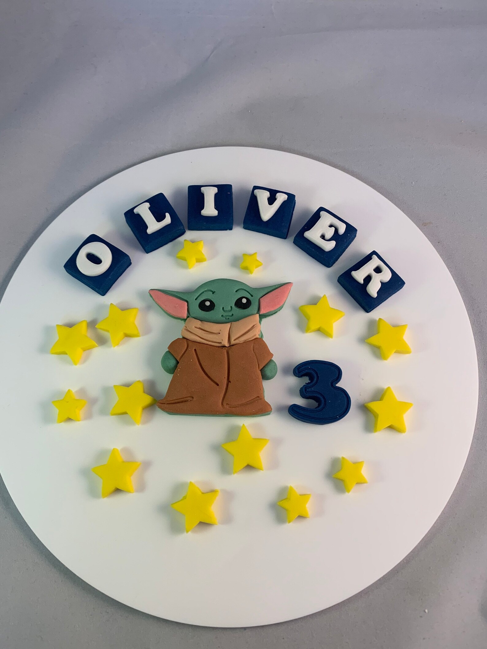 Eetbare Fondant Baby Yoda Cake Topper Etsy