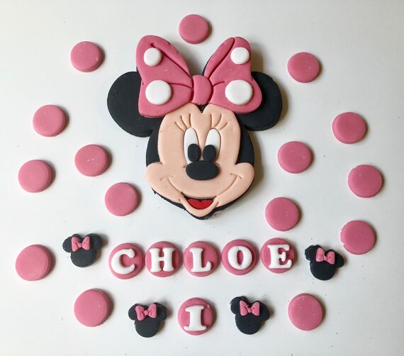 steen Verdeel Harnas Eetbare fondant Minnie Mouse geïnspireerd Cake Topper - Etsy België