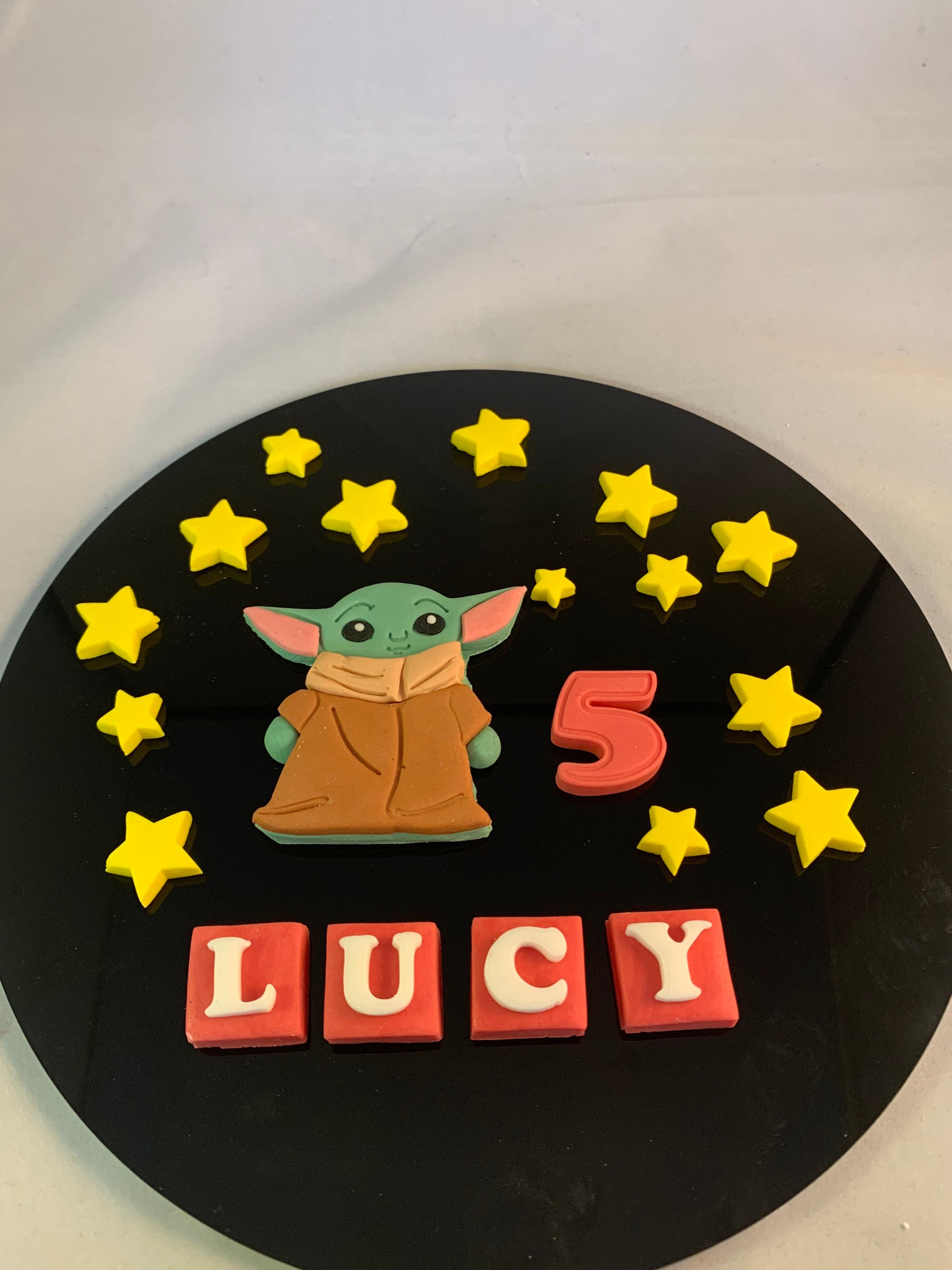 Eetbare Fondant Baby Yoda Cake Topper Etsy