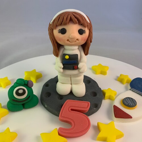 Fondant Astronaut Cake Topper for Space Birthday Party Galaxy Etsy