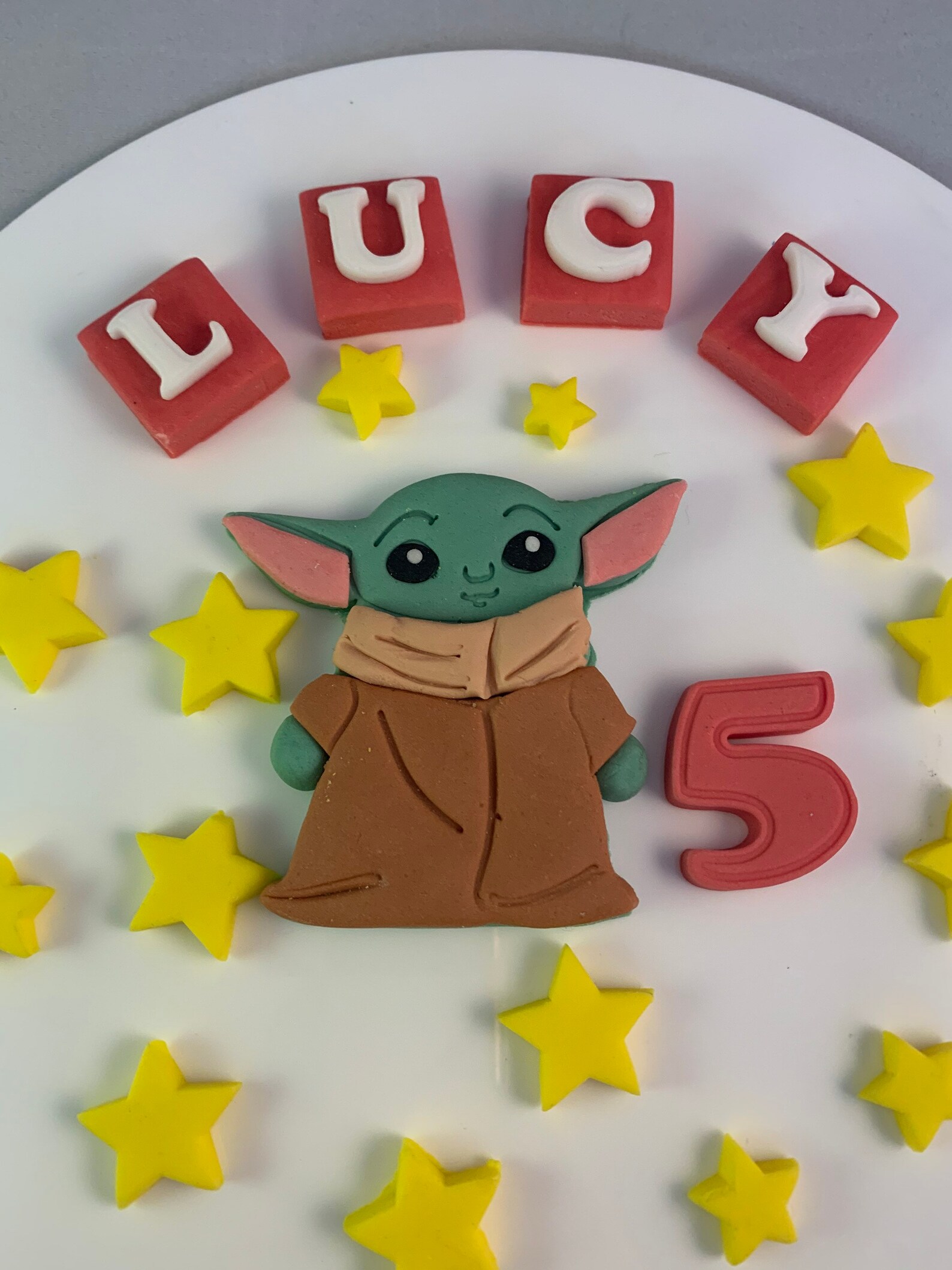 Eetbare Fondant Baby Yoda Cake Topper Etsy