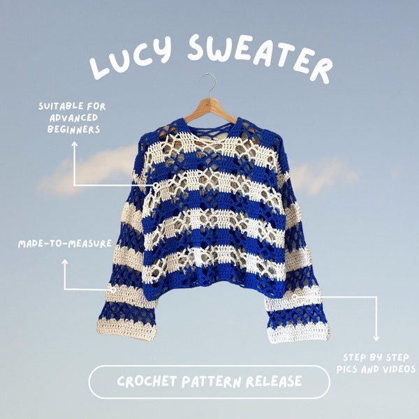 PDF Lucy sweater crochet pattern