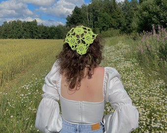 PDF Modèle au crochet bandana fleurs sauvages