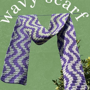 PDF wavy scarf crochet pattern