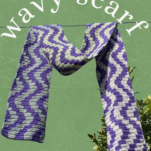 PDF wavy scarf crochet pattern