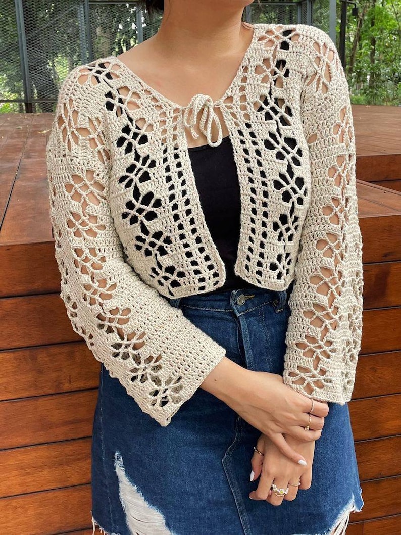 PDF Florence Cardigan vest Crochet Pattern Etsy