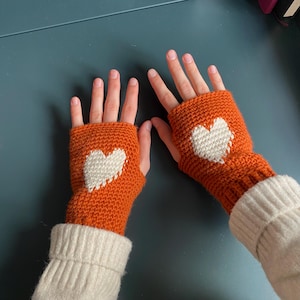 PDF Herzwärmer fingerlose Handschuhe Häkelanleitung