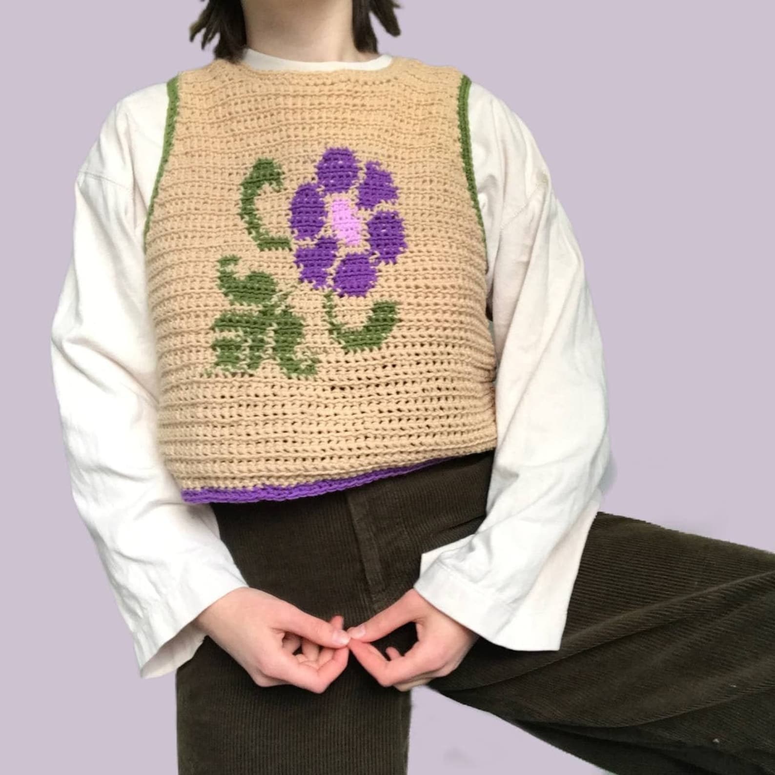 Crochet Flower vest pattern Etsy