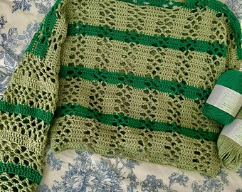 Lyra Mesh Top CROCHET PATTERN Shrug Autumn Fall Summer Y2K