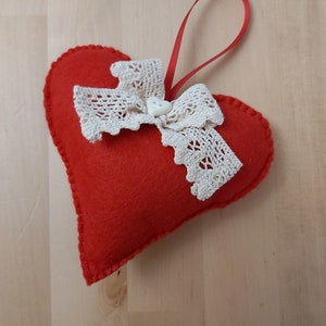 Lace bow with heart button love heart