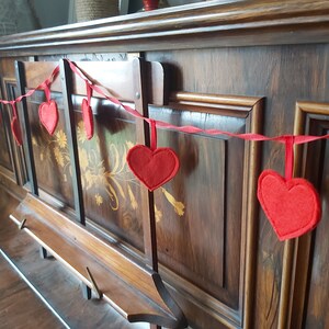 Red felt heart bunting
