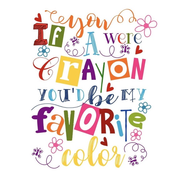 Printed Crayon Quote Wall Art Etsy Canada