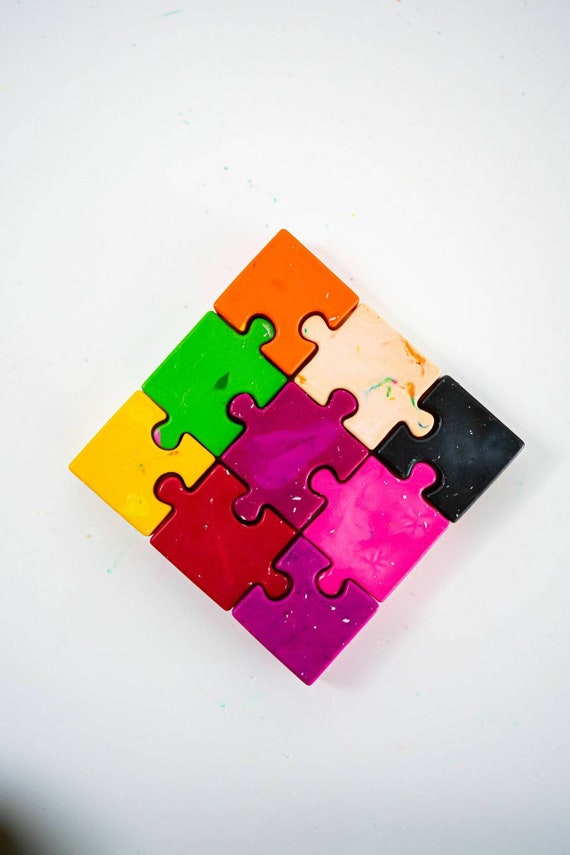 Multicolour Puzzle Crayon Set Etsy Multicolour Puzzle Crayon Set Etsy