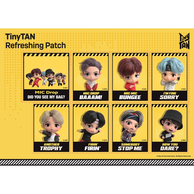 BTS TinyTAN Mic Drop Patches BTS TinyTAN Stickers bts Etsy