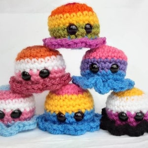 LGBT Crochet Octopus | Pride Flag | Lesbian | Bisexual | Transgender | Pansexual | Non-Binary | Rainbow | Gift for LGBT | Plush | Animal |UK