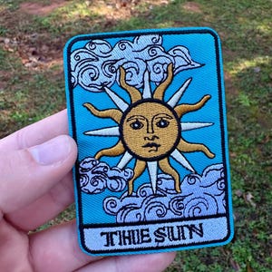 Zon tarotkaart patch-opstrijkbare patch-opstrijkbare geborduurde-ster opstrijkbare patch maan patch-tarotkaart opstrijkbare patch-heks opstrijkbare patch