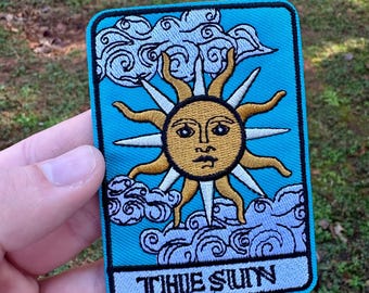 Sun Tarot Card Patch- Iron On Patch- Iron On Embroidered- Star Iron On Patch Moon Patch- Tarot Card Iron On Patch- Witch Iron On Patch