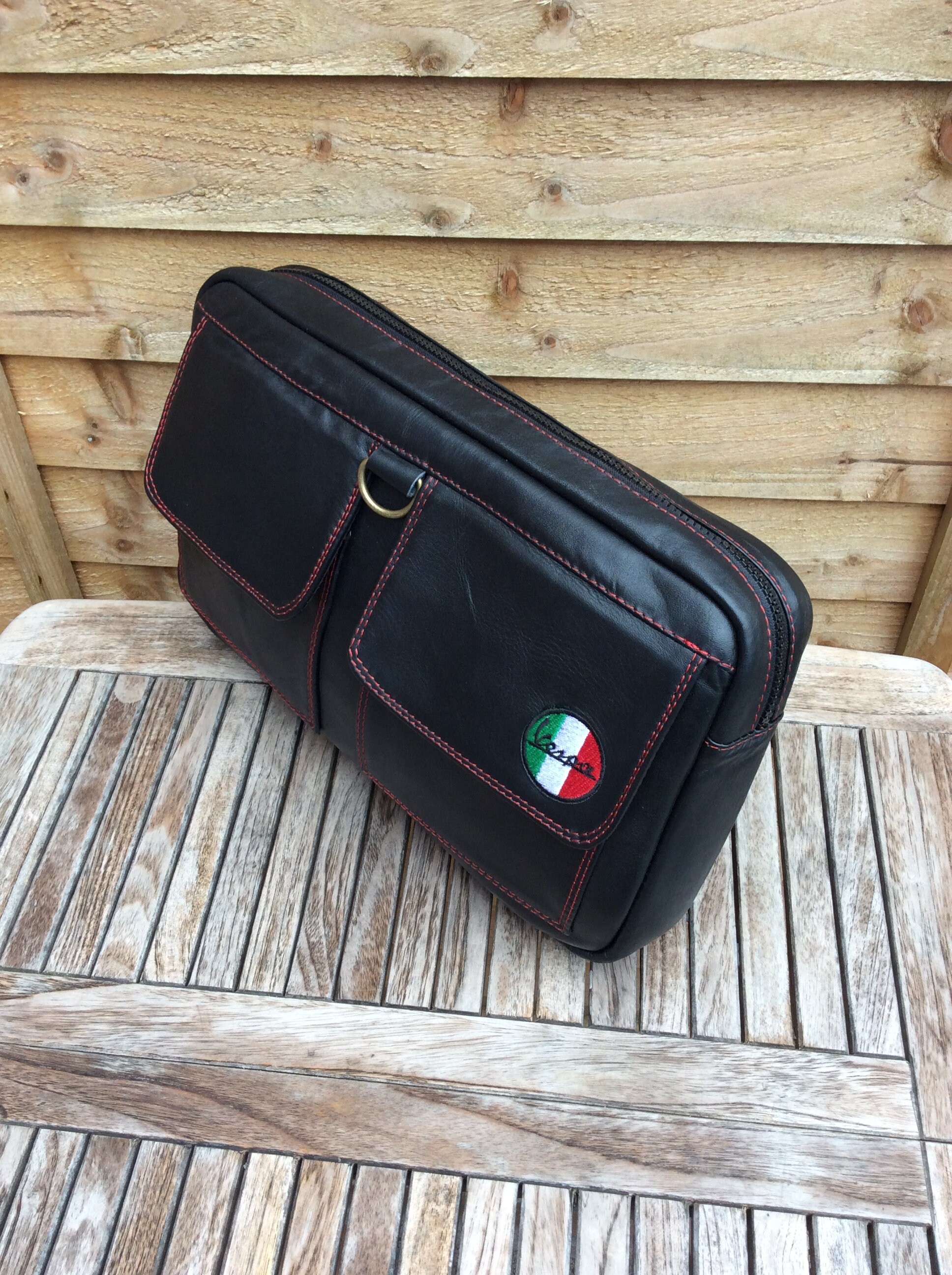 Italian Leather Glove Box Bag Vespa Scooter Hand Made Mods PX Etsy