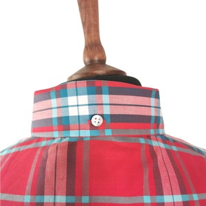 Limited Edition Red Check Cotton Shirt, Mod, Ska, Skinhead, 2tone, Red, Button Down, Cotton, Tailored, Soft image 8