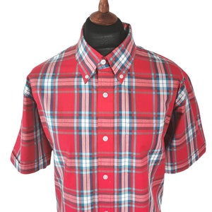 Limited Edition Red Check Cotton Shirt, Mod, Ska, Skinhead, 2tone, Red, Button Down, Cotton, Tailored, Soft image 2