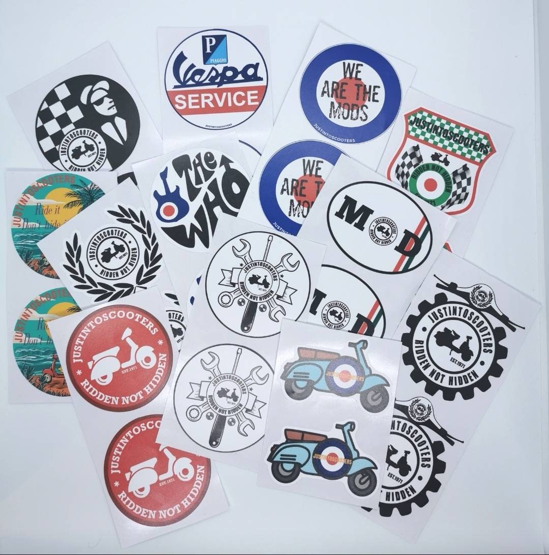 Scooter Modify Sticker Scooter Sticker Pack, Justintoscooters, Vespa Lambretta, Mods, Piaggio ...