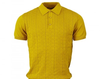 1960s Style Knitted Polo Top Mod Ska Skinhead Wool