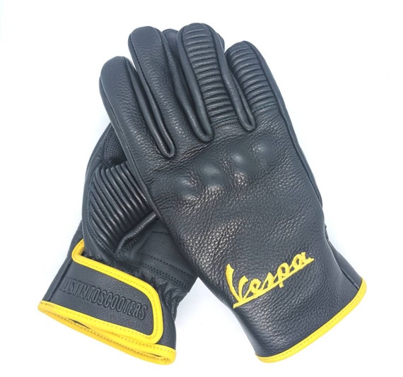 Guantes Vespa Scooter de cuero italiano bordado Etsy España