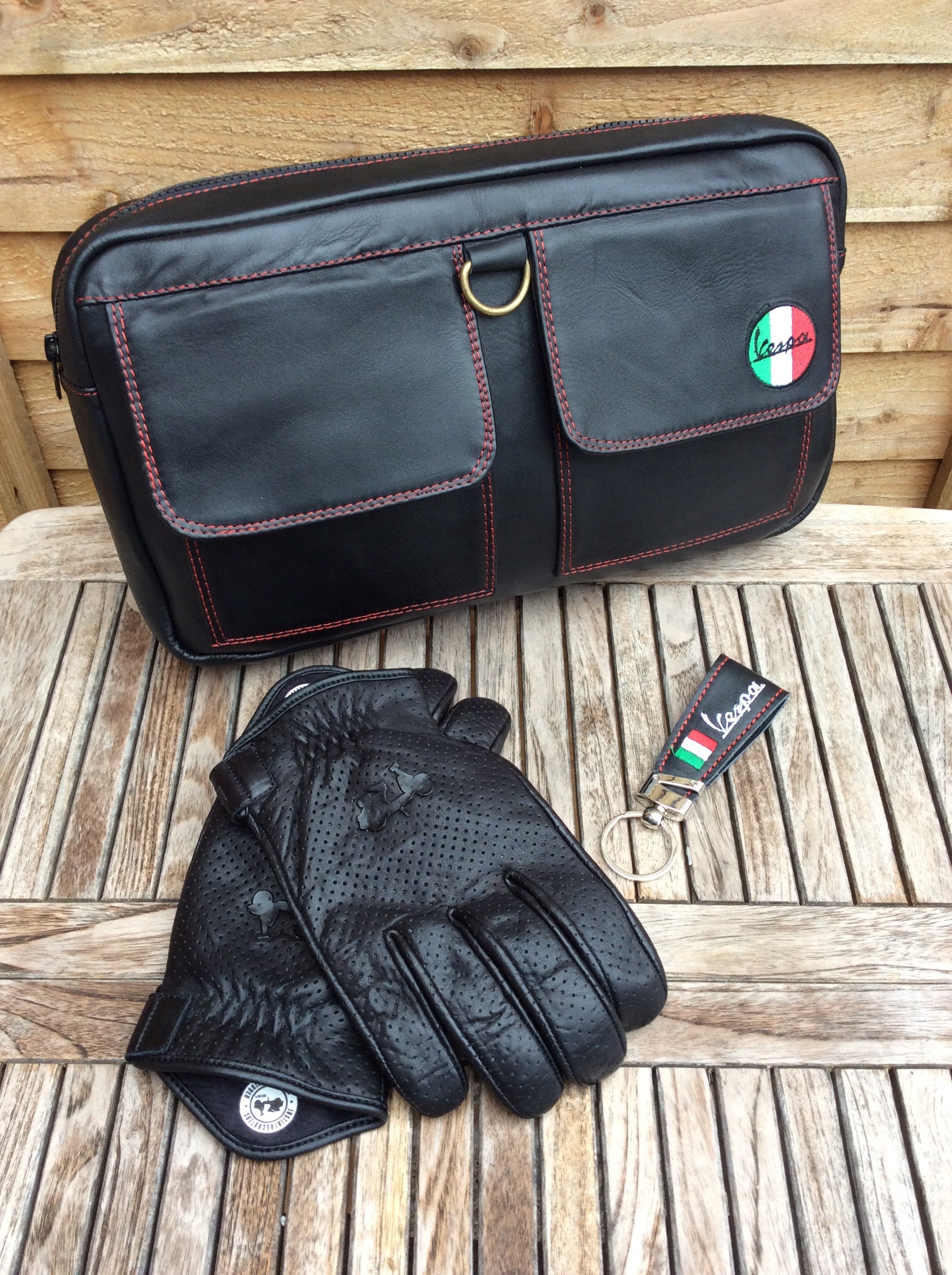 Italian Leather Glove Box Bag Vespa Scooter Hand Made Mods PX Etsy UK