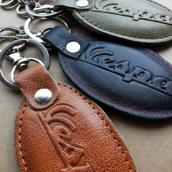 Oval Vespa Italian Leather, Keychain, Gift, keyring, Piaggio, Mod, Scooter, Vintage Scooter, Retro, Retro, Rustic,