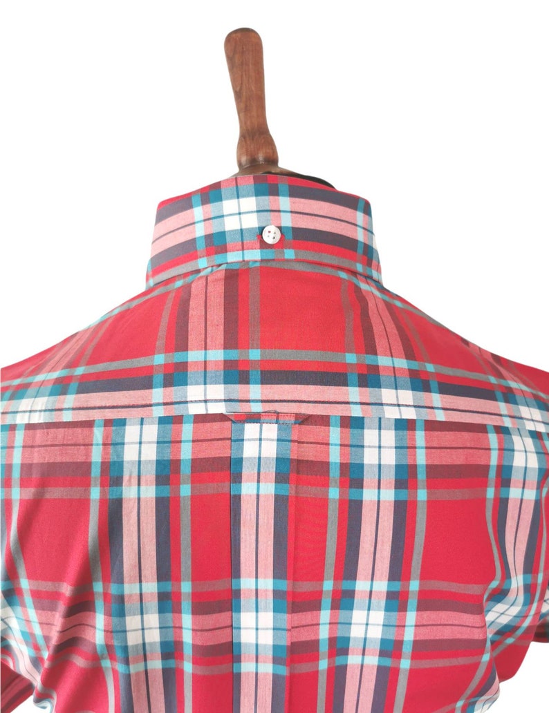 Limited Edition Red Check Cotton Shirt, Mod, Ska, Skinhead, 2tone, Red, Button Down, Cotton, Tailored, Soft image 7