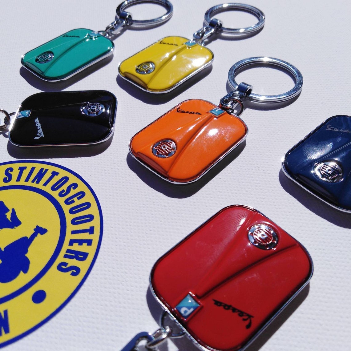 Schlüsselanhänger Vespa Von Varotto & Co – Chromfarben, Metall, 7,8x3,5x0,5 Cm, Poliert