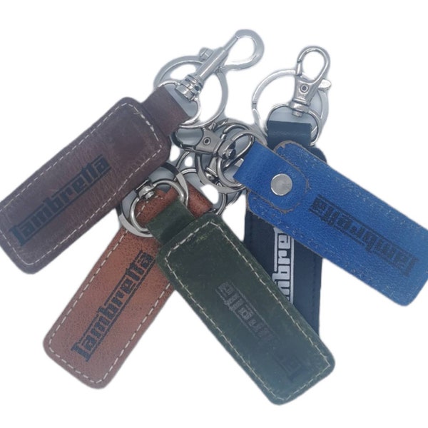 Lambretta  Italian Leather, Keychain, Gift, keyring, Piaggio, Mod, Scooter, Vintage Scooter, Retro, Retro, Rustic,