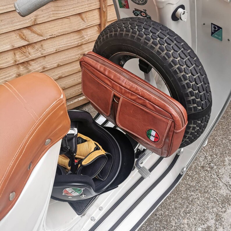 Italian Leather Glove Box Bag Piaggio Vespa Mods Scooter Made Etsy