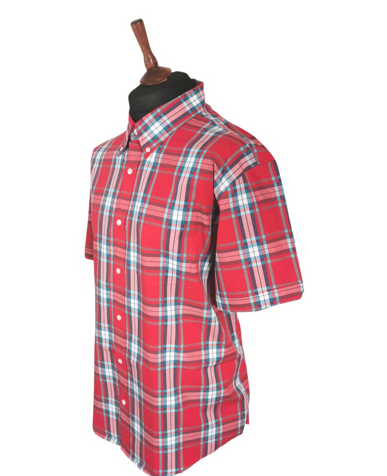 Limited Edition Red Check Cotton Shirt, Mod, Ska, Skinhead, 2tone, Red, Button Down, Cotton, Tailored, Soft image 6