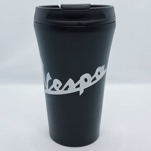 Vespa Thermal Travel Mug Stainless Steel, Classic Scooter Tea Coffee PX Piaggio GS Italy