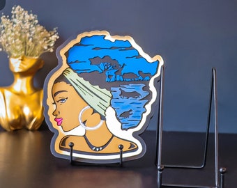 MOTHER AFRICA ART, Trinket Tray | Home Decor | Afro Art | Housewarming Gift | Art Display | Decorative Plate Tray | Wedding Gift, Jewelry