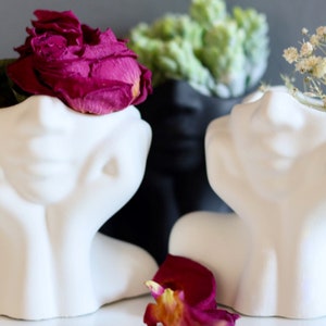 FEMALE BODY FACE Vase, Creative Ceramic Vase, Upper Body Ceramic, Dried Flower Vase, Breast Chest Vase, Face Vase Art, Cute Wedding Gift