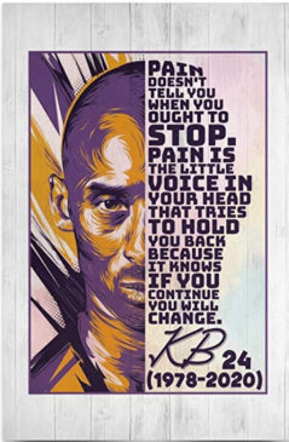 Kobe Bryant Quote Motivational Wall Art Canvas Decorative Etsy