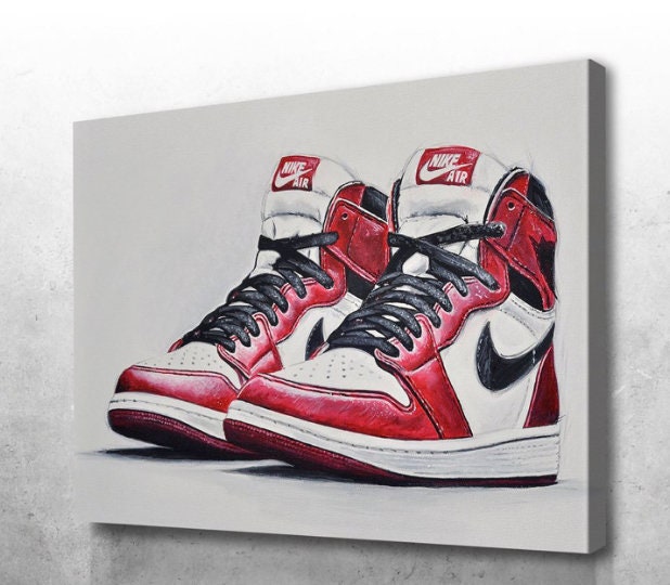 Nike Air Jordan Shoe Wall Canvas Decorative Framed/Unframed Etsy