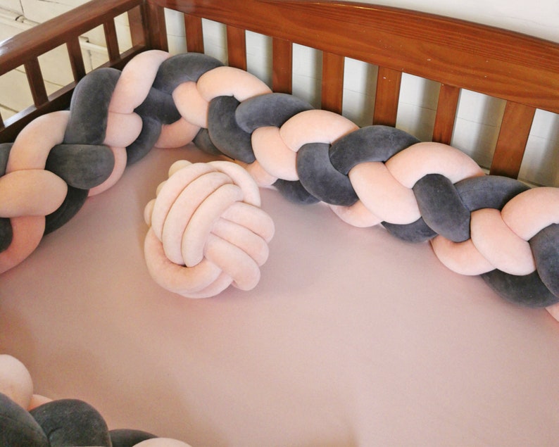 Braided Crib Bumper Twin Bed Bumper Crib Bedding Cot Etsy