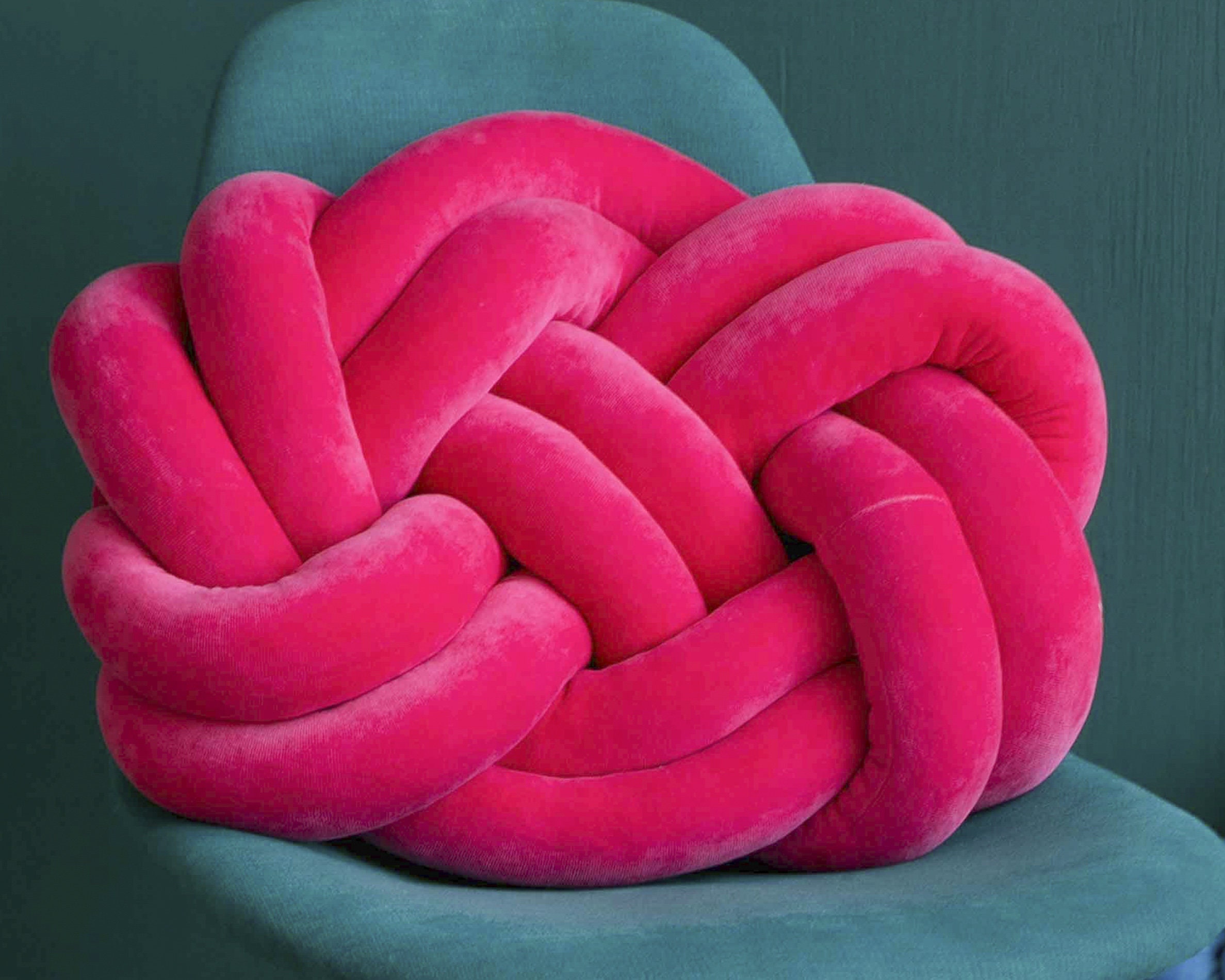 Knot pillow Hot pink pillow Teen girl room decor Celtic Etsy