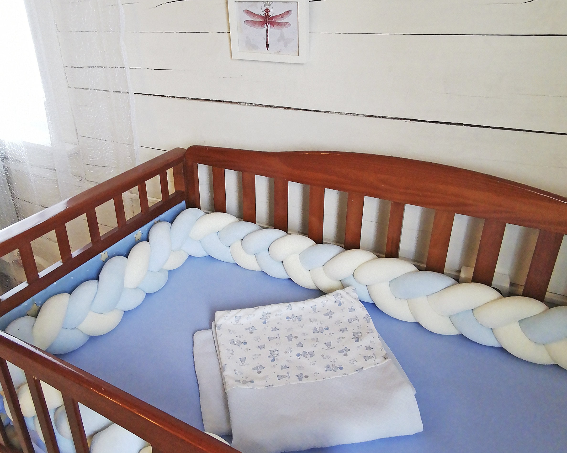 Braided Crib Bumper Crib bedding Cot bumper Montessori bed Etsy