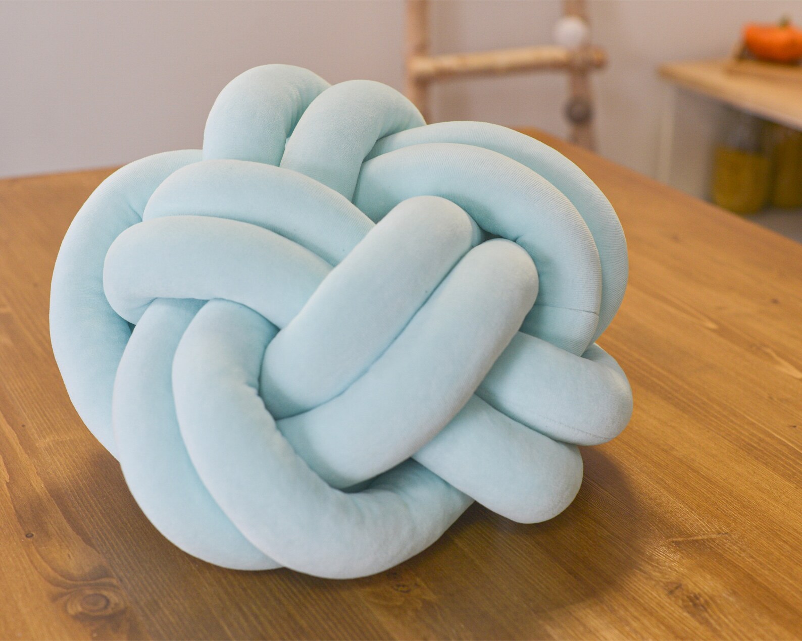 Decorative Pillow Mint Pillow Knot Cushion Modern Pillow Etsy