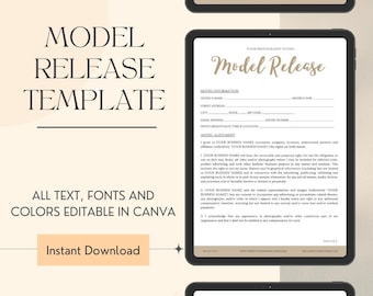 Fotografie Model Freigabeformular, Freigabeformular Vorlage, Fotografie Vertrag, Fotografie Geschäftsformulare, Sofortiger Download