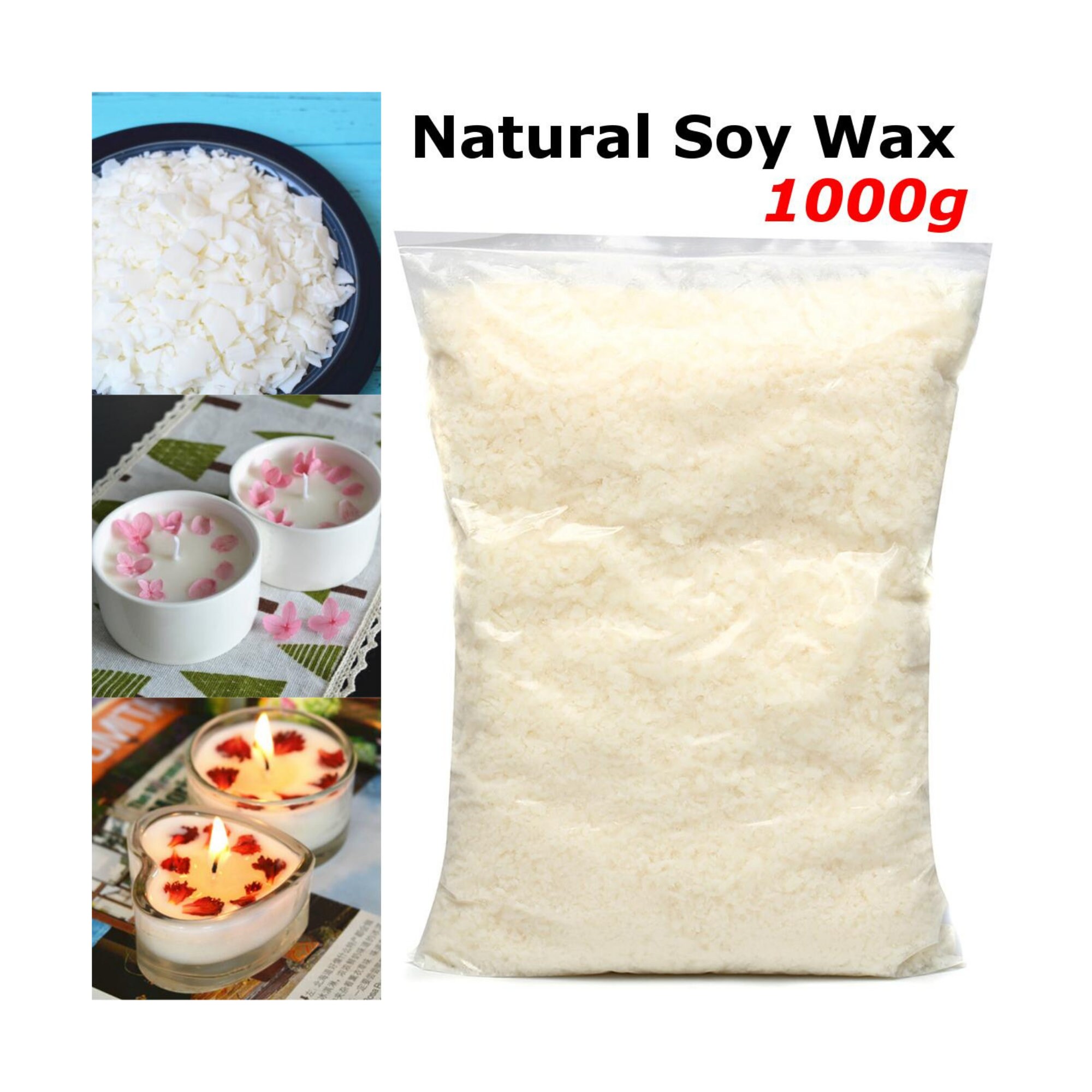 3KG 100% Pure Soy Wax/Soya Candle Making Wax Natural Flakes Clean Burning 