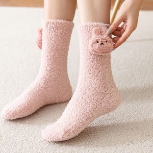 Miss Junes Womens 1 Pair Floor Socks Cute Fuzzy Home Wear Warm Soft ...
