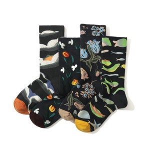 Miss June’s| 1 pair | women’s cotton socks | | Cool | Creative | Cute | Colorful | Patterned| Art socks | Abstract | Gift Idea |Casual|