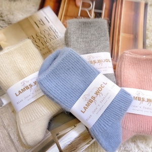 Miss June’s| 1 Pair  Cashmere Wool blended socks|Size5–7 | winter| Warm | Soft | High quality| Gift idea | Thanksgiving |women’s socks| Cozy